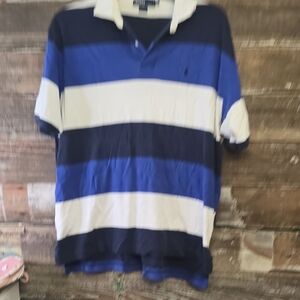 Ralph Lauren Men’s Navy & Royal Blue Striped Polo